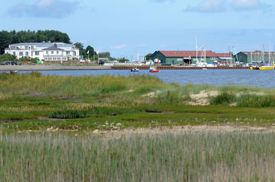 Blick auf den Hafen von Munkmarsch